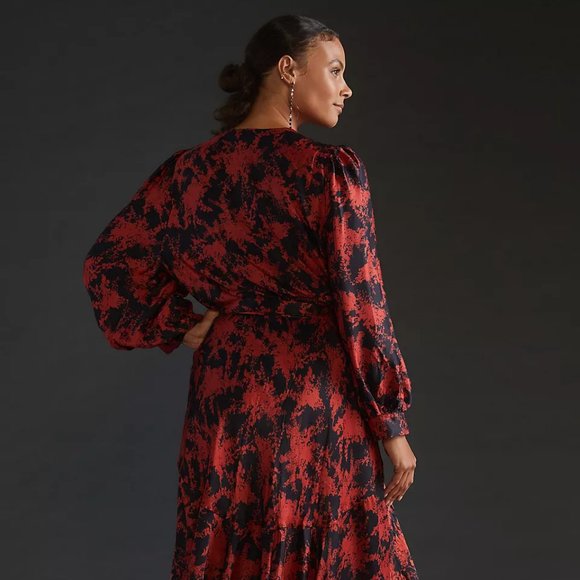 Anthro Caballero Abstract Wrap Dress 3X - Picture 3 of 12